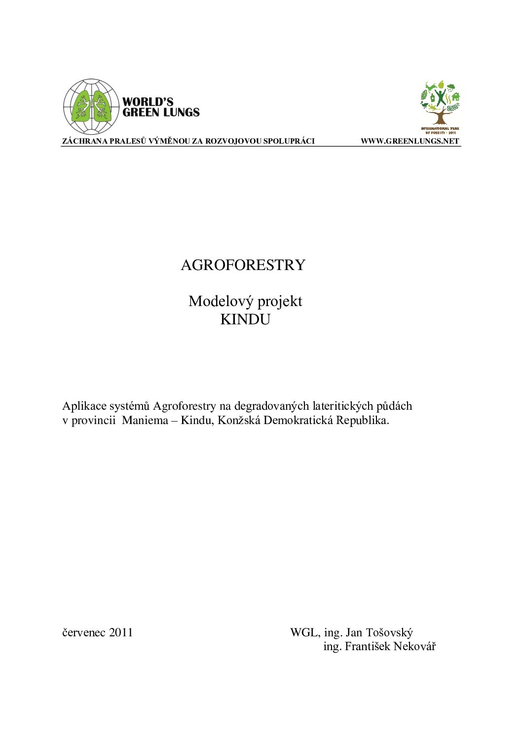 AgroForestry Modelový projekt CZ