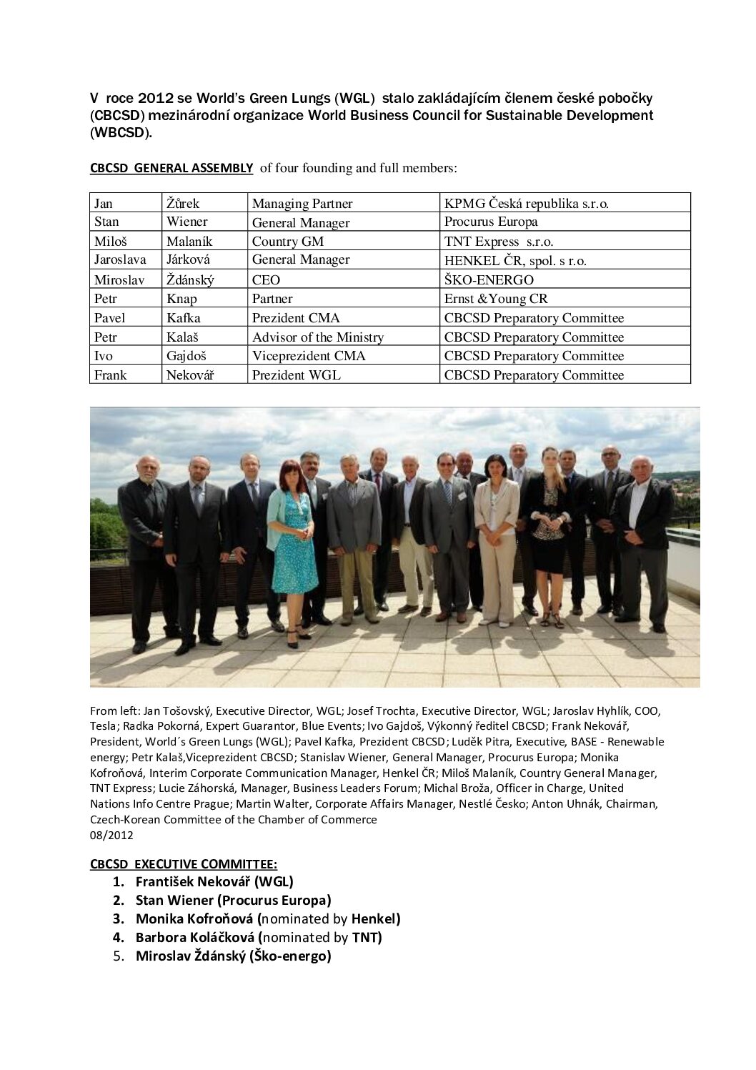 CBCSD founding CZ