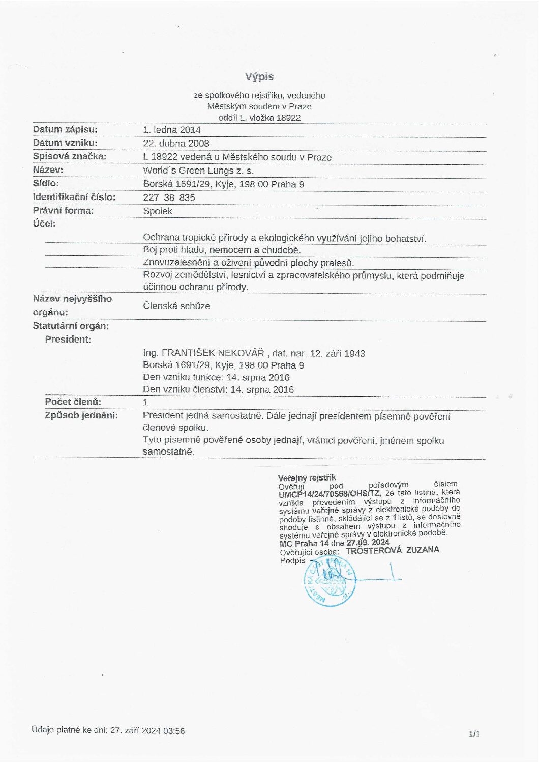 Výpis WGL 2024